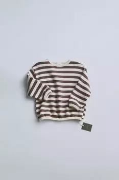 Полосатая кофта ZARA, коричневый