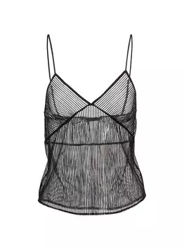 Полосатая кружевная майка Kiki de Montparnasse, черный