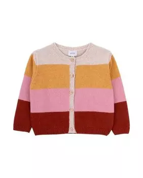 Полосатая куртка для девочки на пуговицах Knot, мультиколор