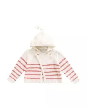 Полосатая куртка для девочки с капюшоном Dadati, розовый