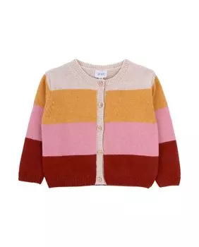 Полосатая куртка для девочки с застежкой на пуговицы KNOT, мультиколор