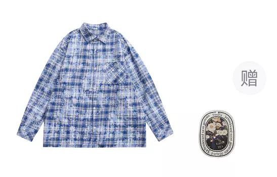 Полосатая куртка-рубашка унисекс EMINU, Gray Plaid (Includes Scented Sachet)