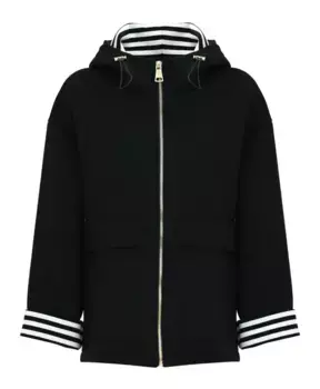 Полосатая куртка с капюшоном и металлической молнией Kocca, черный