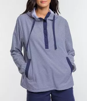 Полосатая куртка с капюшоном и застежкой спереди Southern Tide Calie Performance, мультиколор