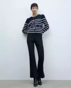 Полосатая куртка с карманами Sfera, темно-синий