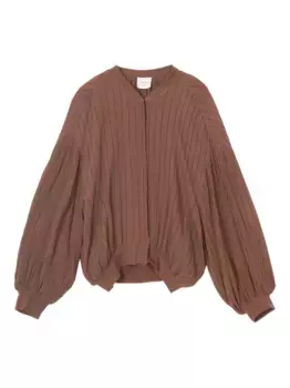 Полосатая куртка с объемными рукавами Alysi, коричневый