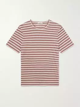 Полосатая льняная футболка MR P., коричневый