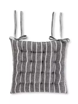 Полосатая льняная подушка на стул Coincasa, синий