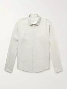 Полосатая льняная рубашка CLUB MONACO, белый