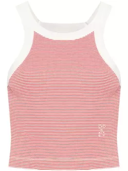 Полосатая майка с вышитым логотипом Closed, красный