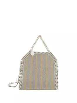 Полосатая металлическая сумка Stella McCartney Falabella, нейтральный