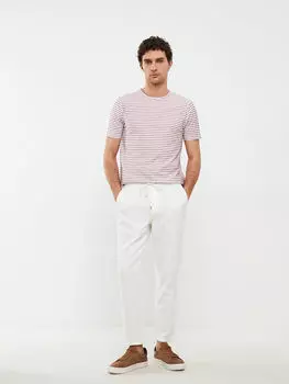 Полосатая мужская футболка с круглым вырезом и короткими рукавами LCWAIKIKI Classic