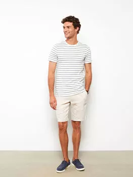 Полосатая мужская футболка с круглым вырезом и короткими рукавами Southblue
