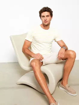 Полосатая мужская футболка с круглым вырезом и короткими рукавами Southblue