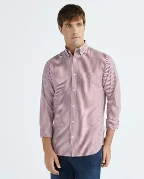 Полосатая мужская рубашка из поплина Gant, красный
