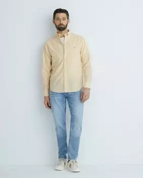 Полосатая мужская рубашка из поплина Gant, желтый