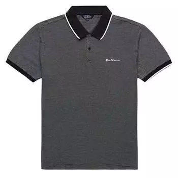 Полосатая мужская рубашка-поло черно-белого цвета Ben Sherman, черный