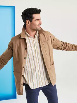 Полосатая мужская рубашка стандартного кроя с длинным рукавом LCWAIKIKI Classic