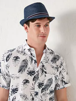 Полосатая мужская шляпа Fedora с деталями LCW Accessories