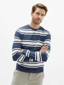 Полосатая мужская толстовка с круглым вырезом и длинными рукавами LCWAIKIKI Classic