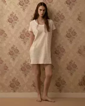 Полосатая ночная рубашка Sfera, розовый