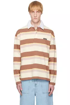 Полосатая оверсайз-поло LS Maison Kitsun, мультиколор