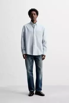 Полосатая оксфордская рубашка ZARA, цвет Stripes