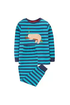 Полосатая пижама Frugi, синий