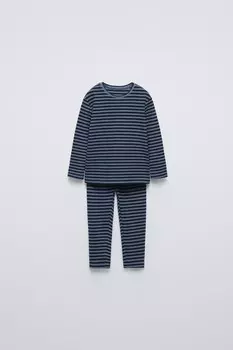 полосатая пижама с сумкой ZARA, синий