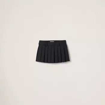 Полосатая плиссированная юбка Miu Miu, черный