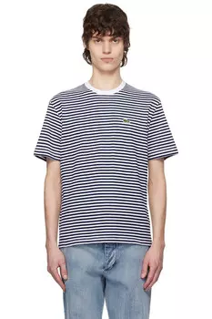 Полосатая плотная хлопковая футболка Lacoste, мультиколор