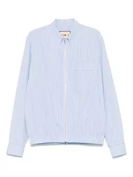 Полосатая поплиновая рубашка Plan C, синий