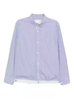 Полосатая поплиновая рубашка SACAI, синий
