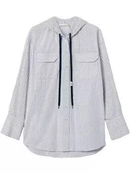 Полосатая поплиновая рубашка TWINSET, белый