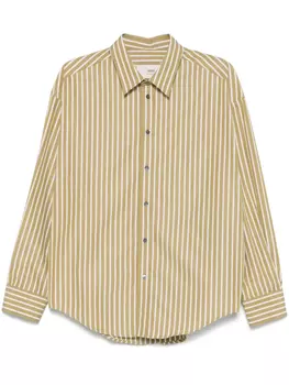 Полосатая рубашка AMI Paris, зеленый