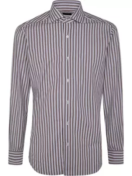 Полосатая рубашка Barba, коричневый