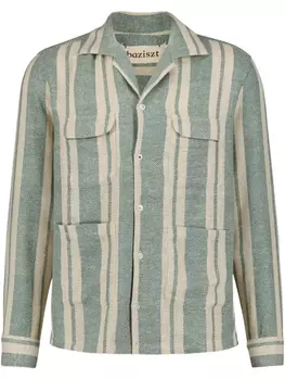 Полосатая рубашка Baziszt, зеленый