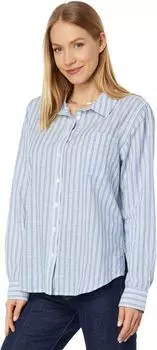 Полосатая рубашка-бойфренд на пуговицах Lucky Brand, цвет Blue Stripe