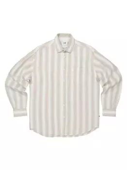 Полосатая рубашка Deon с пуговицами спереди NN07, хаки