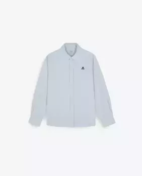 Полосатая рубашка для мальчика с длинными рукавами и контрастной вышивкой черепа на груди Scalpers, белый