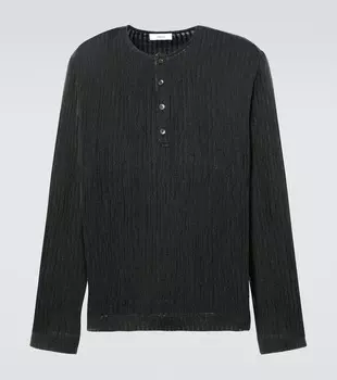 Полосатая рубашка Henley Commas, черный