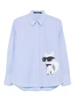Полосатая рубашка Ikon Choupette KARL LAGERFELD, синий