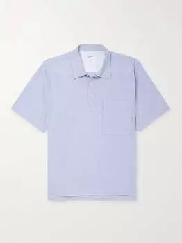 Полосатая рубашка из хлопка сирсакер с половинной планкой UNIVERSAL WORKS, синий