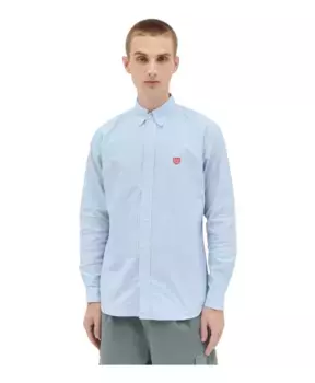 Полосатая рубашка из хлопкового поплина Human Made, синий