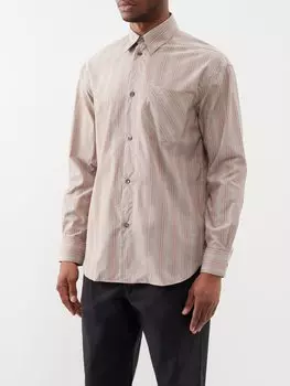 Полосатая рубашка из хлопкового поплина Paul Smith, коричневый