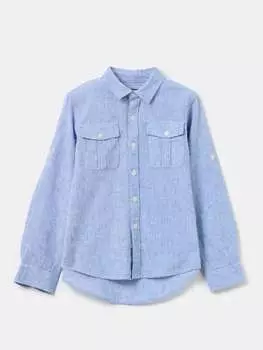 Полосатая рубашка из льна и хлопка Ovs, цвет blue/white