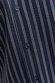 Полосатая рубашка из сирсакера с обратным воротником Jack & Jones, синий