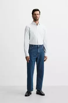 Полосатая рубашка из твила ZARA, цвет stripes
