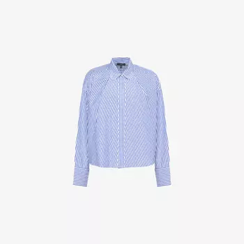 Полосатая рубашка Марта из хлопкового поплина Rag & Bone, синий