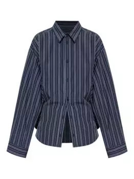 Полосатая рубашка на пуговицах BALENCIAGA, синий